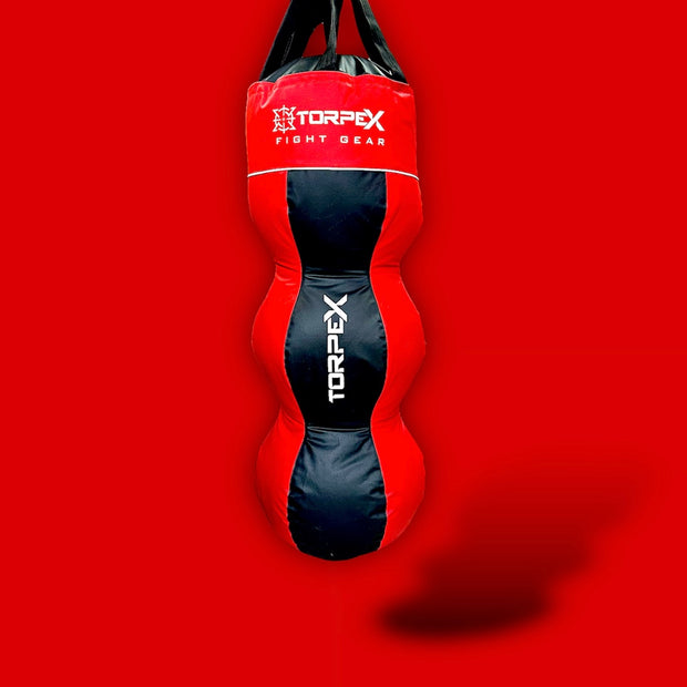 Triple Curved Hanging Punch Bag - Red