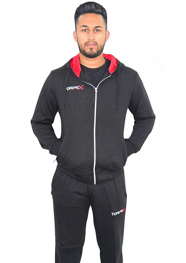 Black Torpex Zip Hoodie