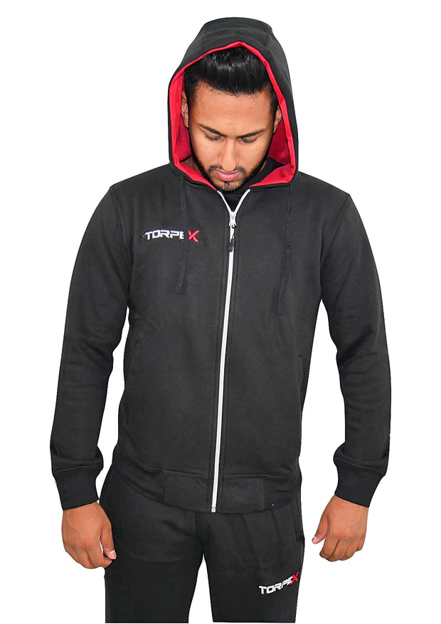 Black Torpex Zip Hoodie