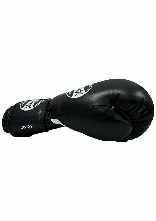 APEX Premium Leather Boxing Gloves - Black