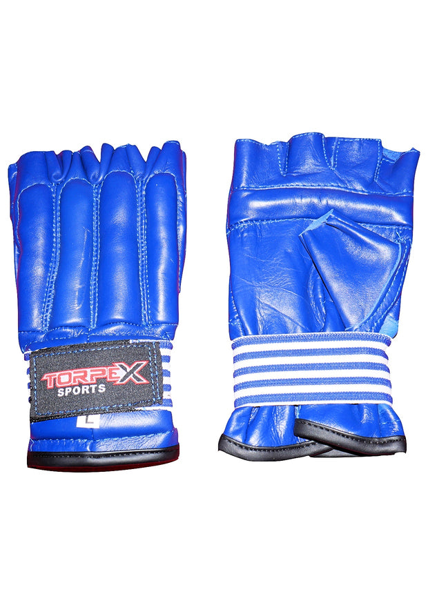 Blue Cowhide Leather Bag Gloves